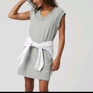 NWT! Vuori Gray Sedona V-Neck Mini Dress